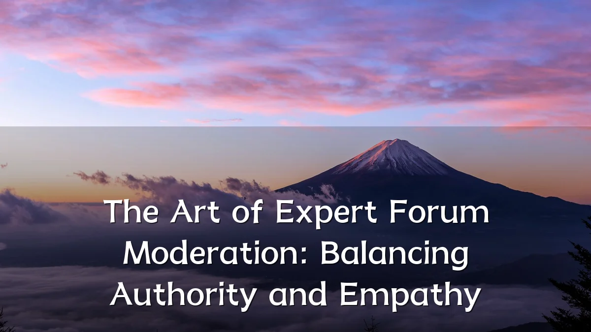 The Art of Expert Forum Moderation: Balancing Authority and Empathy